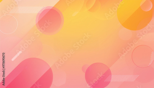 ピンクと黄色のポップな幾何学模様の抽象的背景