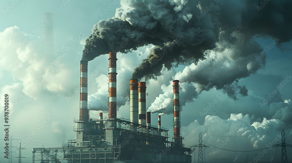 Negative Impact Coal Power Plant Vietnam Example Environmental stock.adobe.com