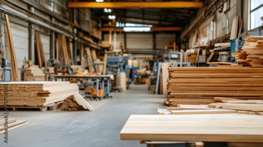 A wooden workshop filled with lumber and machinery for woodworking projects. A wooden workshop filled with lumber and machinery for woodworking projects.