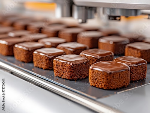 3D-printed chocolate desserts being created by a machine, food printing, technology meets gourmet captured with Sony a7 III photo