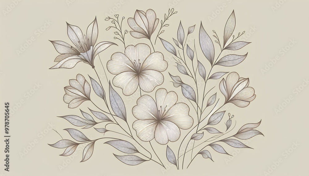 Fototapeta premium Vintage flower pattern seamless vector illustration for spring decor