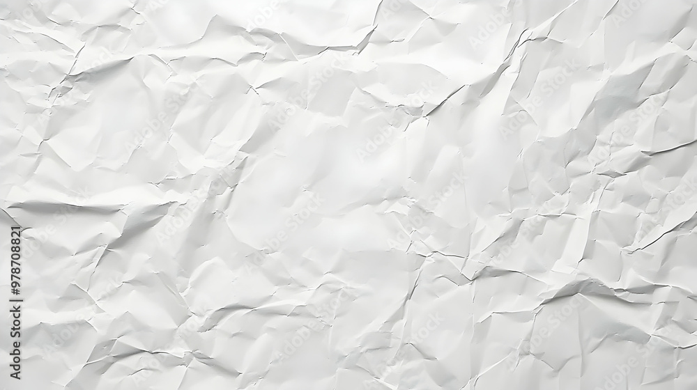 Fototapeta premium A Close-Up View of a Crumpled White Paper Texture, Creating a Distinctive Background for Design Projects