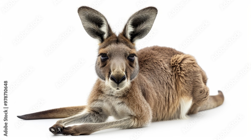 Fototapeta premium Majestic Kangaroo Tranquil Curiosity in Contrasting Hues