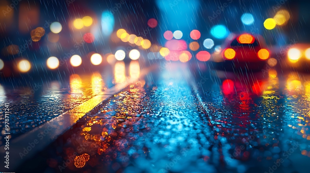 Night Colorful Bokeh : Generative AI Night Colorful Bokeh : Generative AI