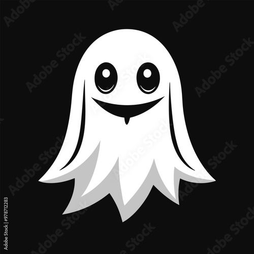 Creepy Halloween Ghost Vector illustration png cutout isolated