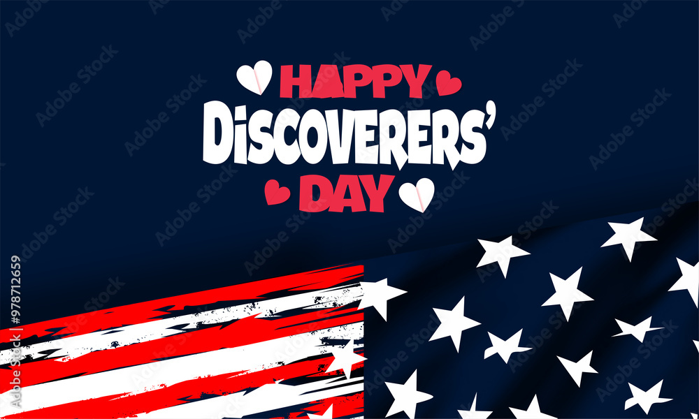 discoverers day with US flag , vektor background banner discoverers day with US flag , vektor background banner