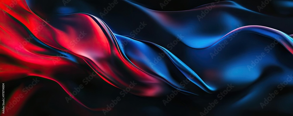 A vibrant abstract composition featuring flowing red and blue waves, creating a dynamic sense of movement and depth. A vibrant abstract composition featuring flowing red and blue waves, creating a dynamic sense of movement and depth.