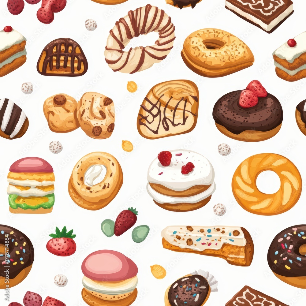 Sweet Treats Seamless Pattern. Sweet Treats Seamless Pattern.