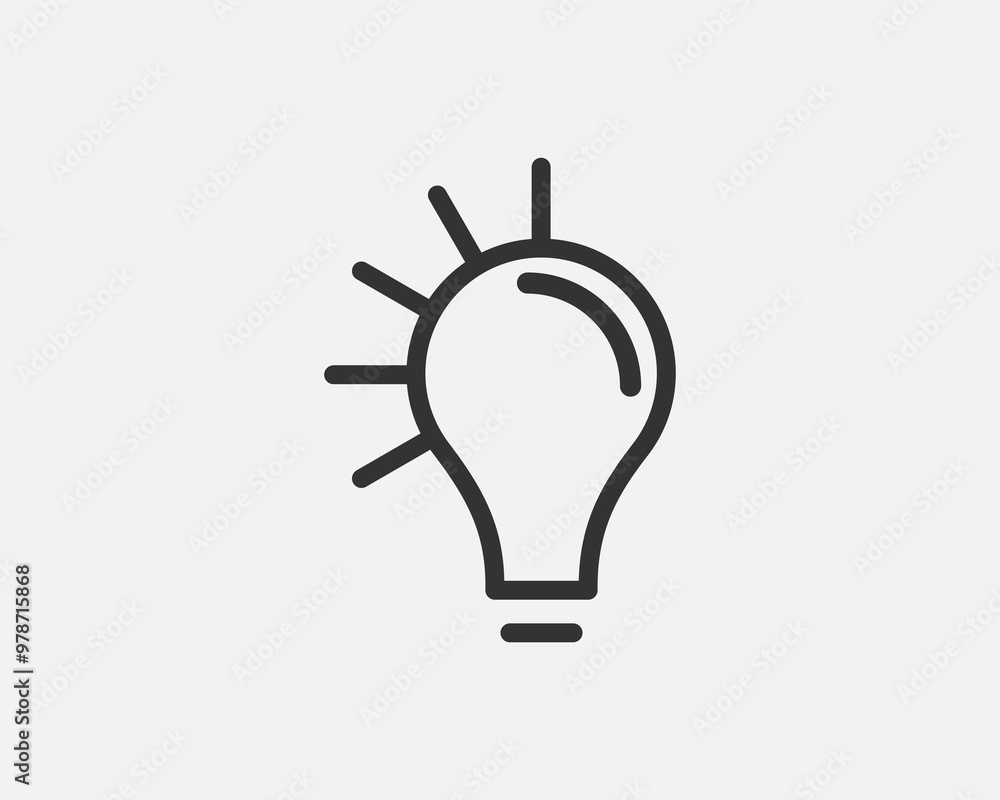 Light dimmer icon line trendy design. Electricity lamp saving energy sign. Black and white flat style. Light dimmer icon line trendy design. Electricity lamp saving energy sign. Black and white flat style.