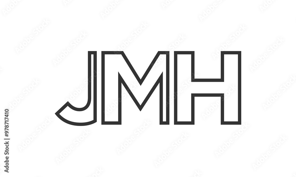 JMH logo design template with strong and modern bold text. Initial based vector logotype featuring simple and minimal typography. Trendy company identity. JMH logo design template with strong and modern bold text. Initial based vector logotype featuring simple and minimal typography. Trendy company identity.
