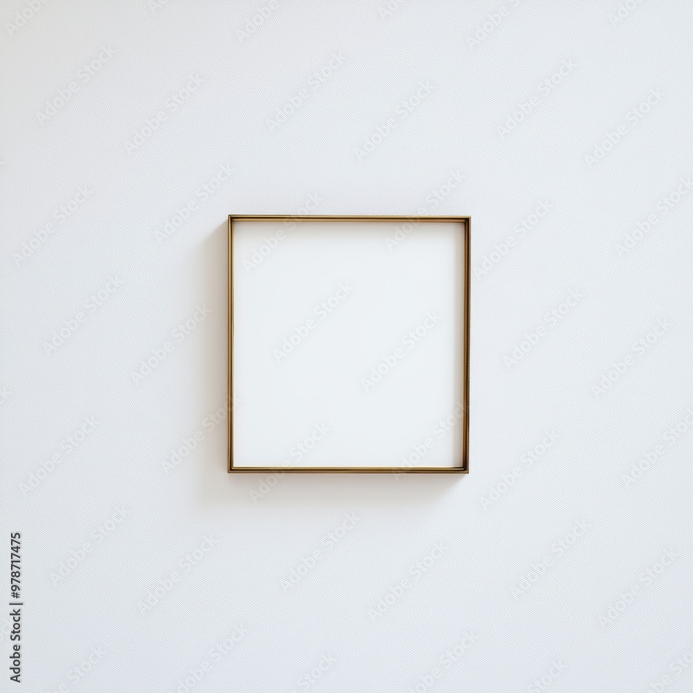Gold Frame on White Wall. Gold Frame on White Wall.