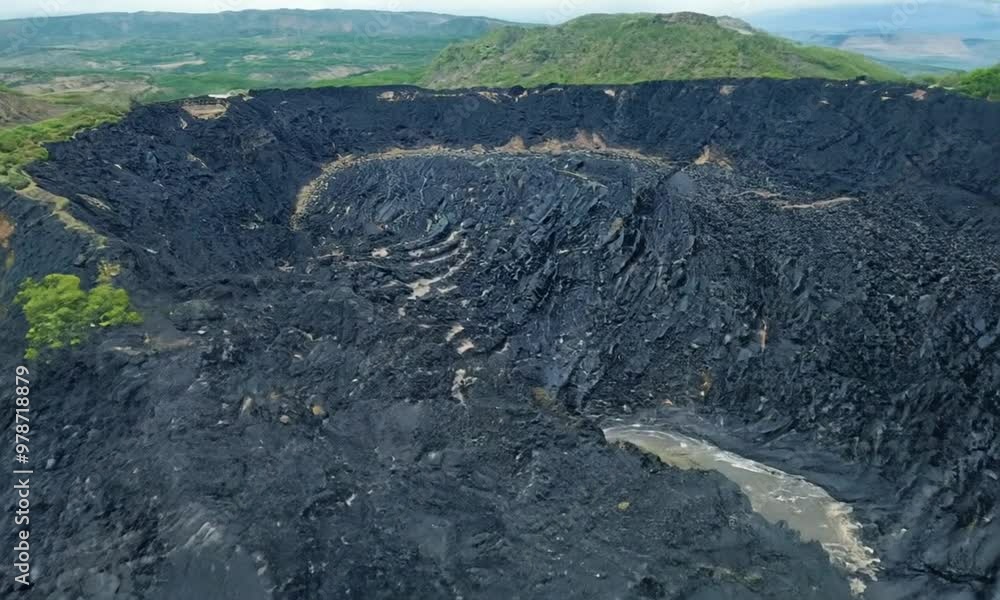 custom made wallpaper toronto digitalDrone Footage of Volcanic Crater with Detailed Lava Rock Formations