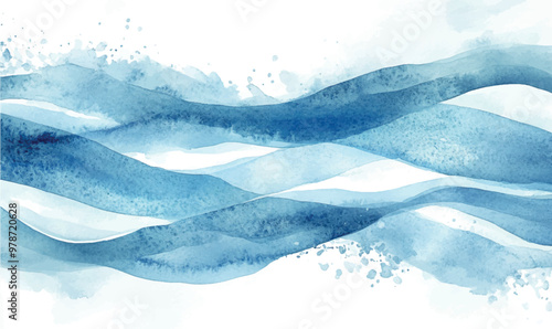 background where blue and white watercolor strokes gently intertwine, reminiscent of winter waves or a frozen river under ice