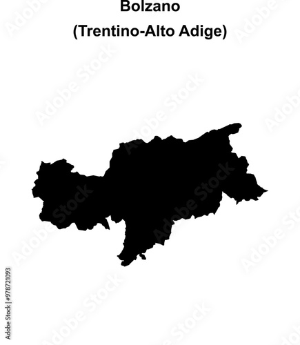 Bolzano province outline map