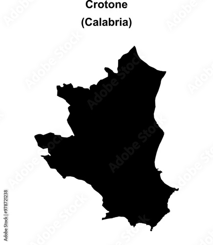 Crotone province outline map