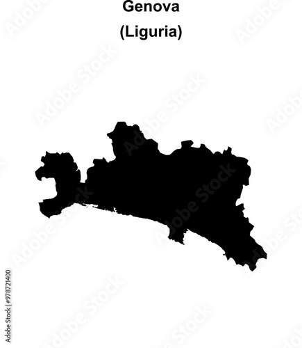 Genova province outline map photo