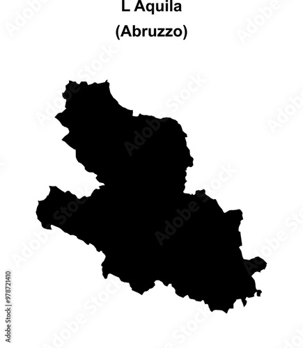 L Aquila province outline map