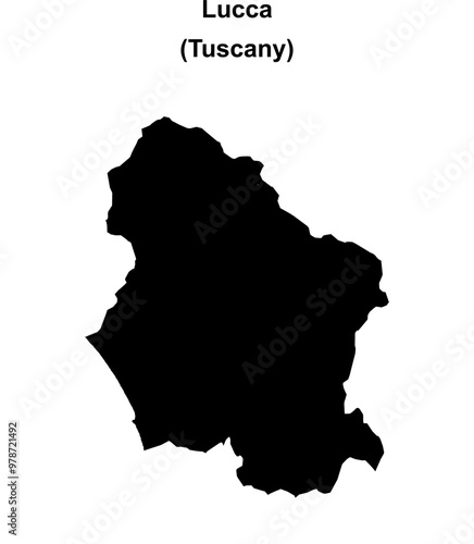 Lucca province outline map photo