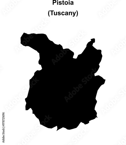 Pistoia province outline map photo