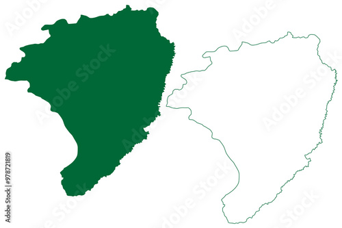 Karbi Anglong district (Assam State, Republic of India) map vector illustration, scribble sketch Karbi Anglong map