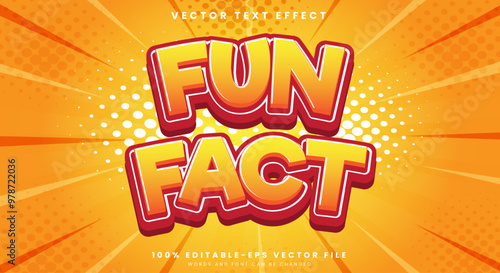 Fun Fact Comic Style 3d editable text effect Template
