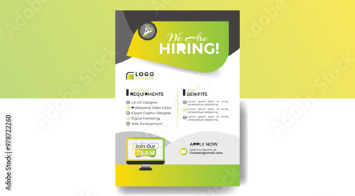 Hiring flyer and banner social media post design