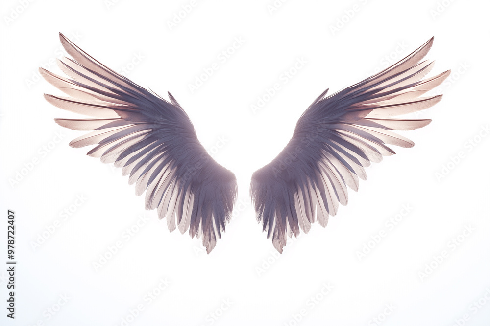 Fototapeta premium Angel Cupid wings isolated on a white background