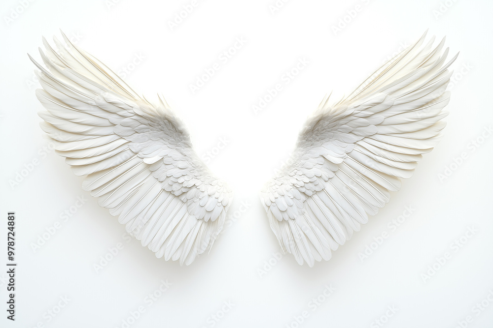 Fototapeta premium Angel Cupid wings isolated on a white background