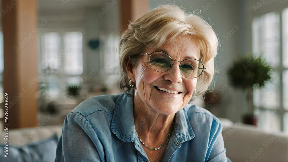 Happy Senior Woman Smiling at Home Happy Senior Woman Smiling at Home
