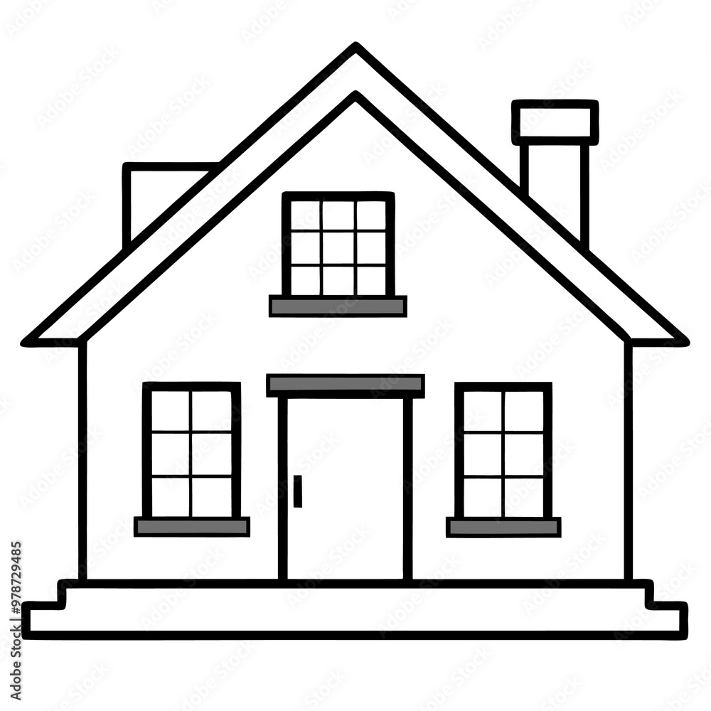 brick house outline coloring book page line art drawing brick house outline coloring book page line art drawing