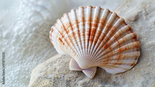 Abstract depiction of a nautilus shell, focusing on its detailed swirl. The shell's natural patterns are beautifully displayed in this art piece.