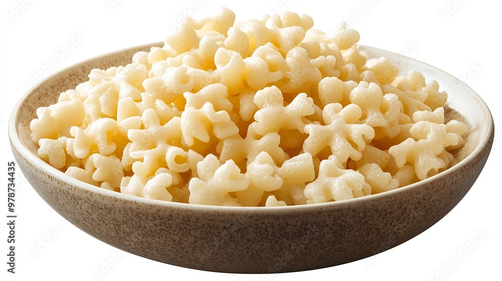 Starshaped Macaroni in a Serving Bowl isolated on a white background : Generative AI Starshaped Macaroni in a Serving Bowl isolated on a white background : Generative AI
