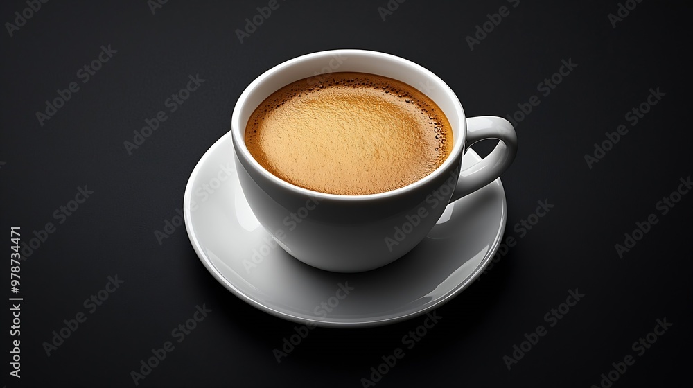 Cup of Coffee isolated Black Background : Generative AI Cup of Coffee isolated Black Background : Generative AI