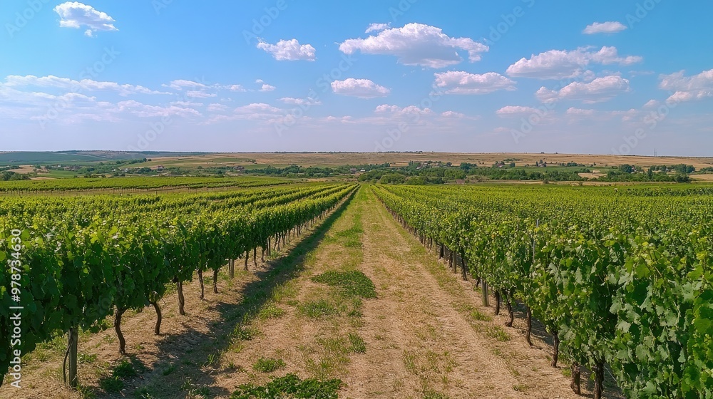The vineyards of Purcari Estate in Moldova, with rows of grapevines stretching into the horizon. The vineyards of Purcari Estate in Moldova, with rows of grapevines stretching into the horizon.