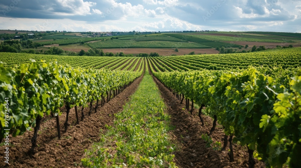 The vineyards of Purcari Estate in Moldova, with rows of grapevines stretching into the horizon. The vineyards of Purcari Estate in Moldova, with rows of grapevines stretching into the horizon.