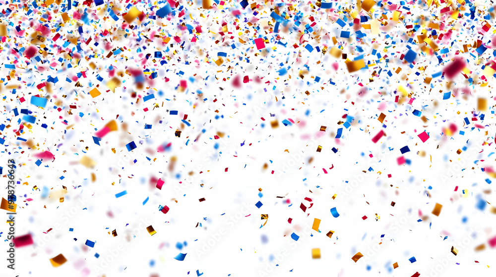Abstract Background with Colorful Confetti Falling on a White Background - A Festive Design for Celebration and Joy Abstract Background with Colorful Confetti Falling on a White Background - A Festive Design for Celebration and Joy