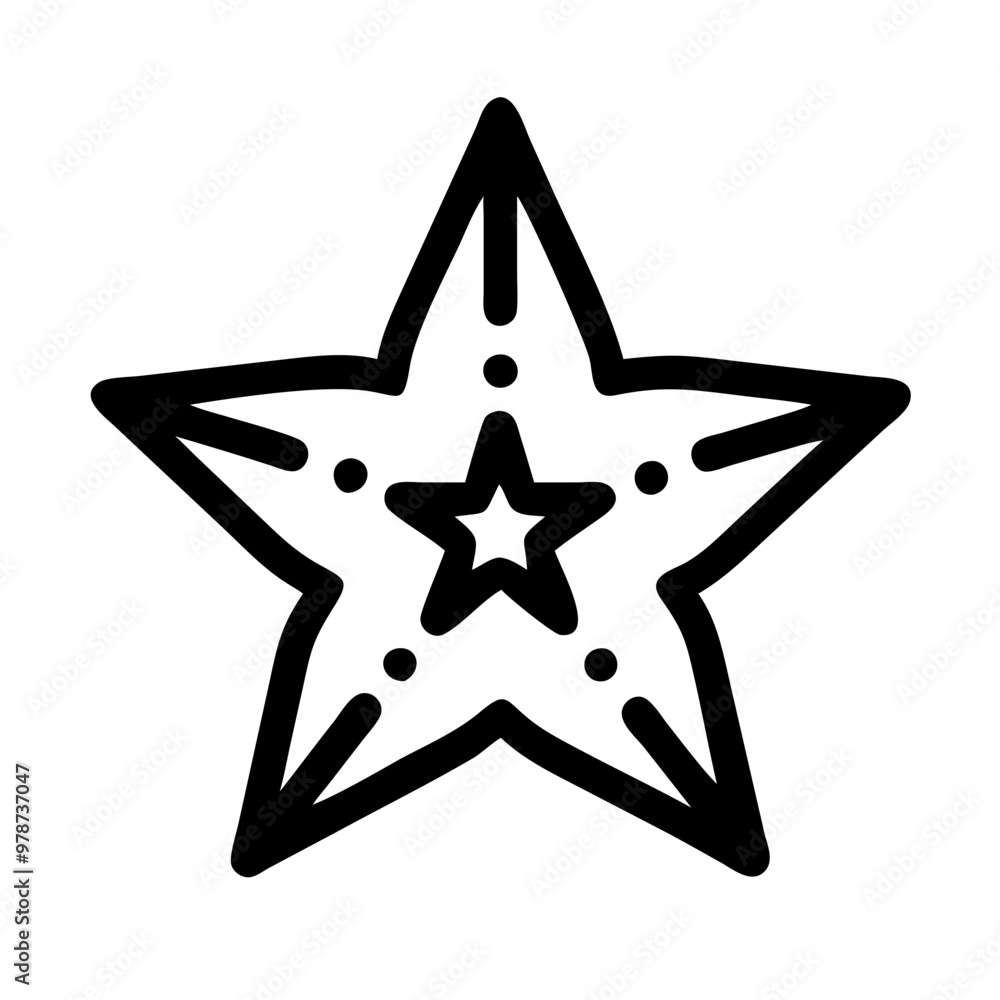 Decorative star icon illustration, celebratory mood, artistic design, minimalist line art style, icon on transparent background, beach holiday theme Decorative star icon illustration, celebratory mood, artistic design, minimalist line art style, icon on transparent background, beach holiday theme
