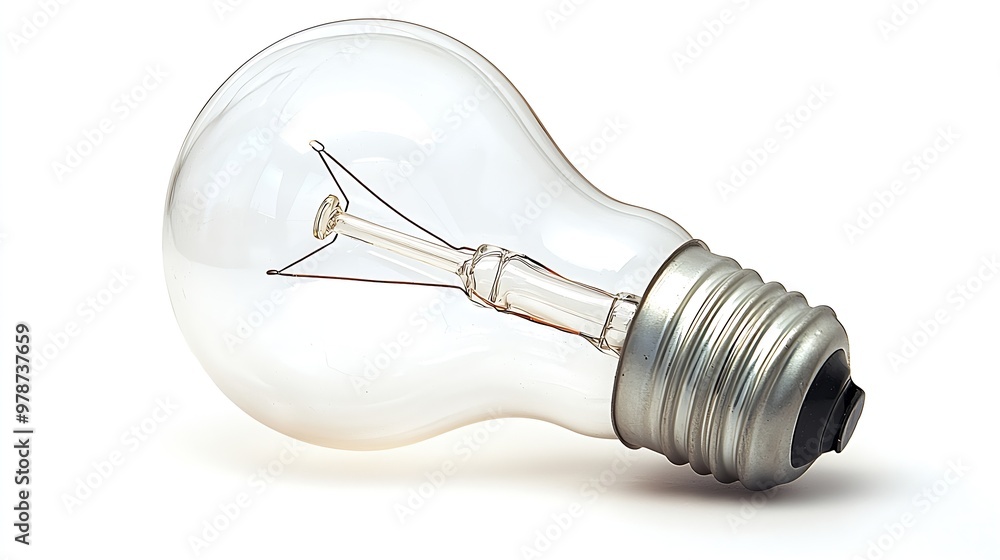 Light bulb isolated on a white background : Generative AI Light bulb isolated on a white background : Generative AI