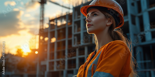  Portrait professional Engineer , engineer woman are on duty photo