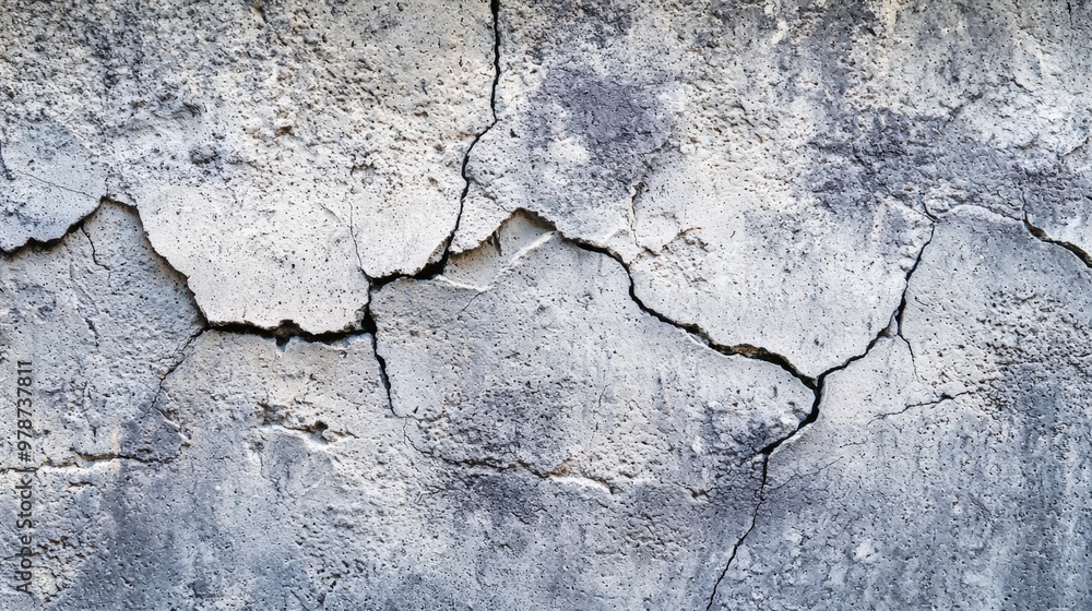 Cracked concrete wall revealing the passage of time in an urban setting Cracked concrete wall revealing the passage of time in an urban setting
