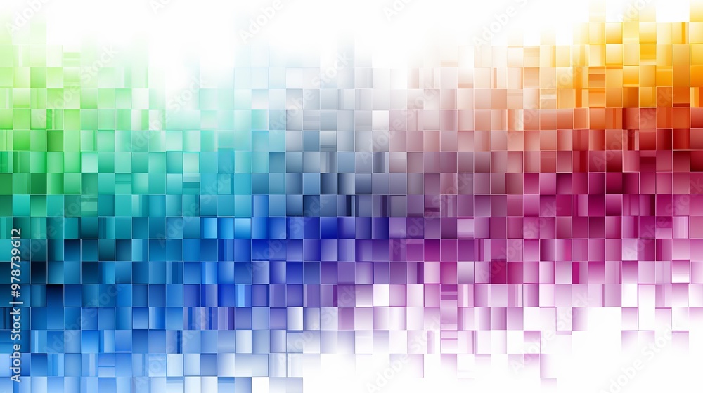 Colorful abstract mosaic of overlapping shapes creating a vibrant gradient effect Colorful abstract mosaic of overlapping shapes creating a vibrant gradient effect