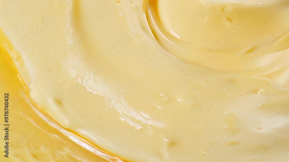 Creamy texture of swirled yellow sauce close-up abstract background Creamy texture of swirled yellow sauce close-up abstract background