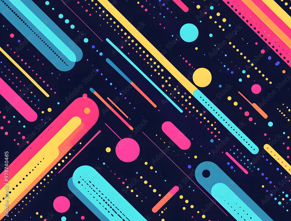 Vibrant Diagonal Lines with Colorful Gradient Streaks and Dotted Cosmic Elements Vibrant Diagonal Lines with Colorful Gradient Streaks and Dotted Cosmic Elements