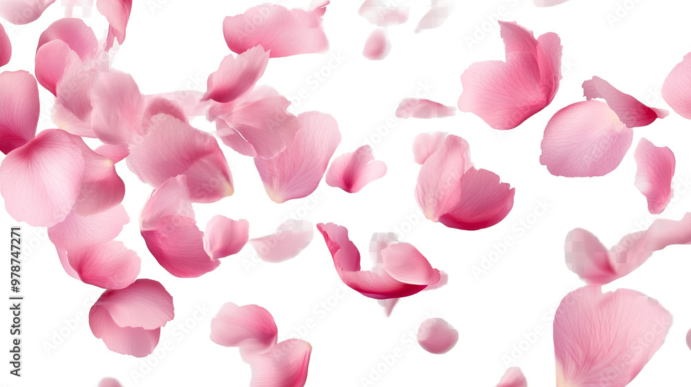 Seamless pattern of pink rose petals and hearts, perfect for romantic occasions and Valentine's Day decorations Seamless pattern of pink rose petals and hearts, perfect for romantic occasions and Valentine's Day decorations