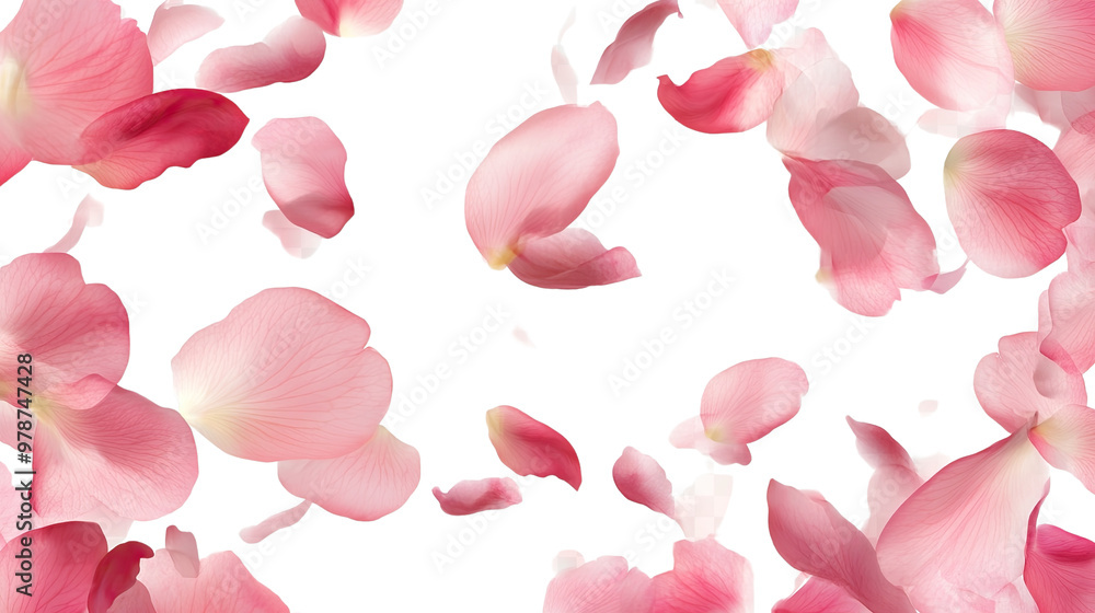 Seamless pattern of pink rose petals and hearts, perfect for romantic occasions and Valentine's Day decorations Seamless pattern of pink rose petals and hearts, perfect for romantic occasions and Valentine's Day decorations
