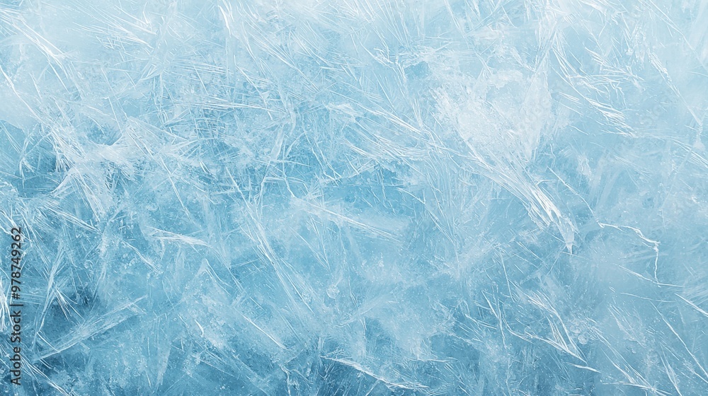 Obraz premium Delicate frost patterns glistening under soft winter light in serene frozen landscape