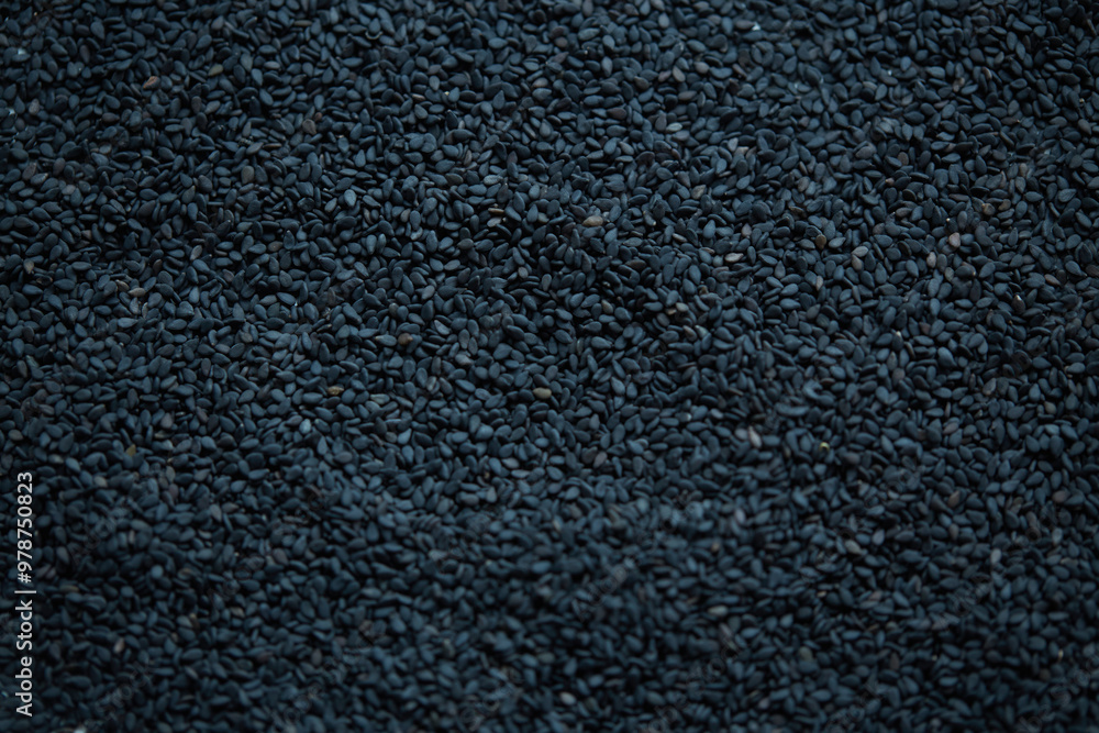 Close-up of black sesame seeds texture background Close-up of black sesame seeds texture background