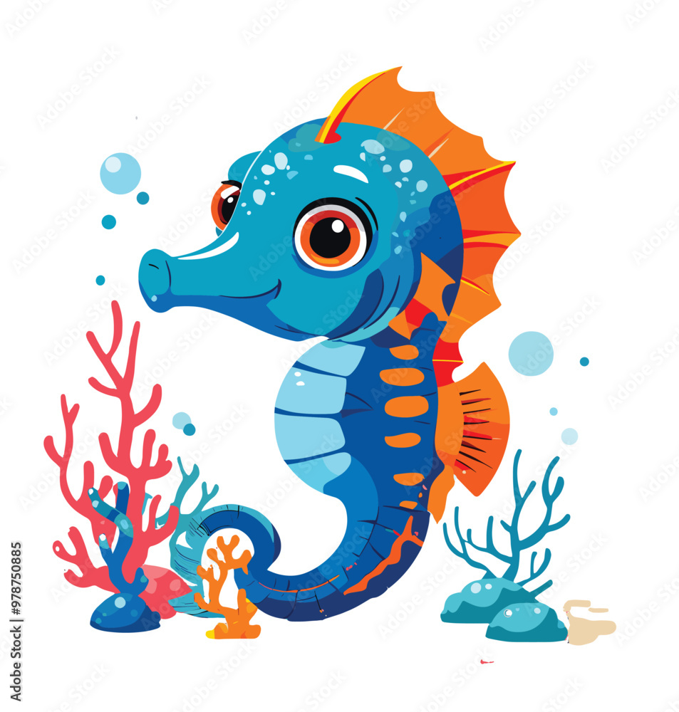 Vector illustration of a cute baby seahorse Vector illustration of a cute baby seahorse