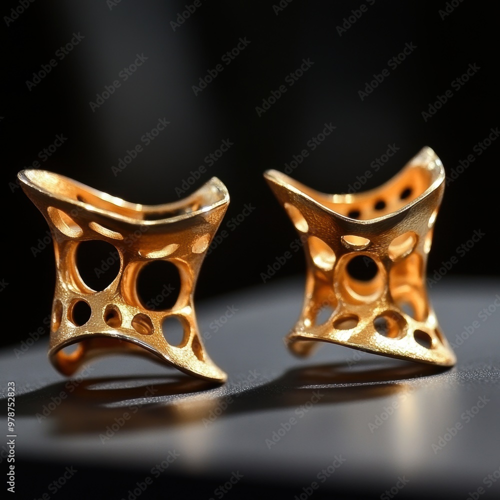 Gold Geometric Earrings. Gold Geometric Earrings.