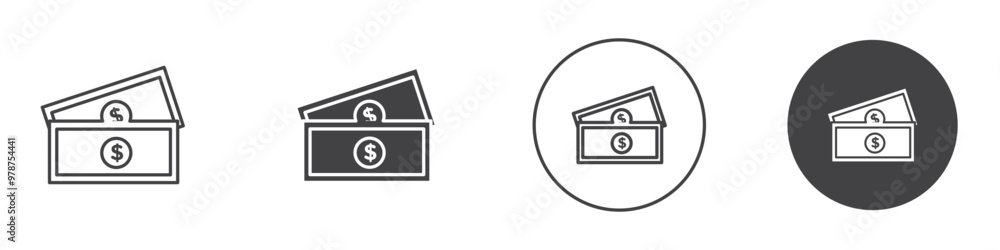 Cash icon thin line illustration Cash icon thin line illustration